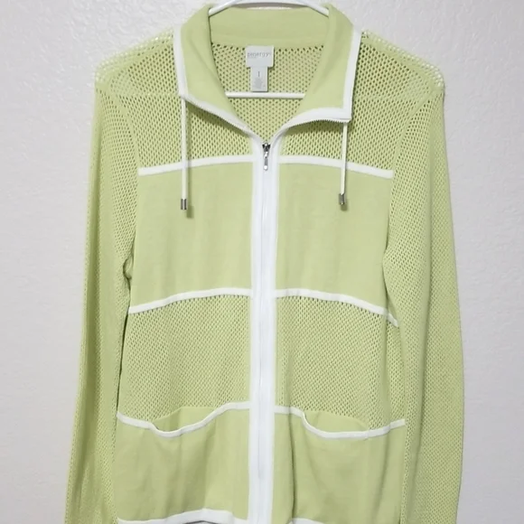 Zenergy by Chico's lightweight breathable jacket, size 1 or Small. Light green. - Picture 3 of 8